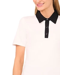 Contrast Polo Neck Tee