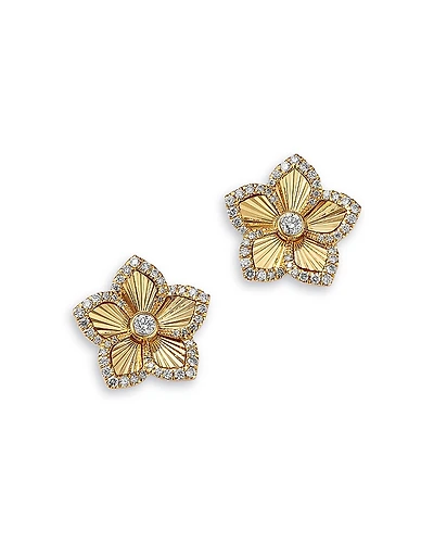 Bloomingdale's Fine Collection Diamond Flower Stud Earrings