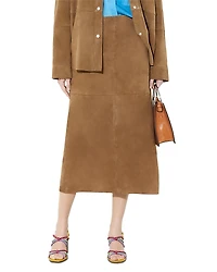 Max & Co. Suede Column Midi Skirt