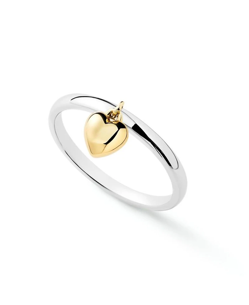 Leia Two Tone Brass Gold Heart Ring