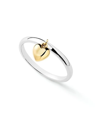 Leia Two Tone Brass Gold Heart Ring