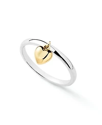 Leia Two Tone Brass Gold Heart Ring