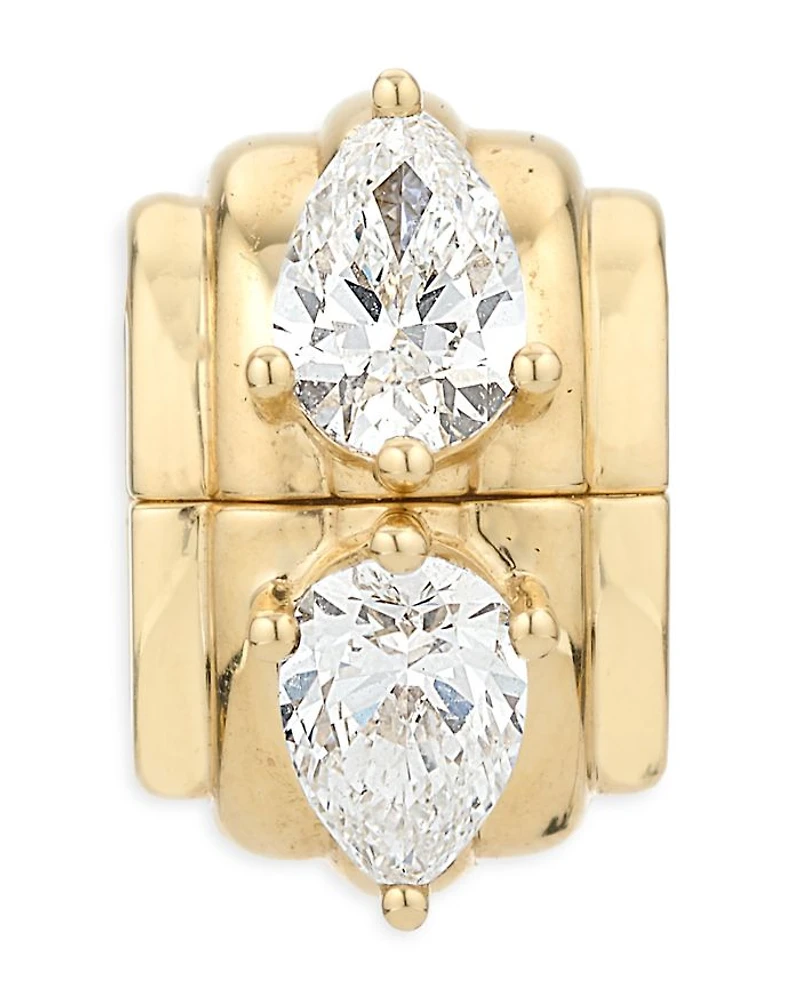 Groovy Lab Grown Diamond Hidden Message Big Bead in 14K Yellow Gold