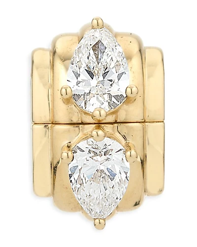 Groovy Lab Grown Diamond Hidden Message Big Bead in 14K Yellow Gold