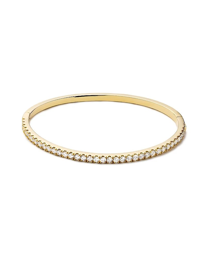 Ana Luisa Brass and Cubic Zirconia Juliette Gold Bangle Bracelet
