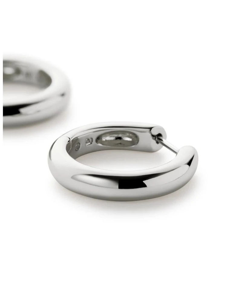Brass Giulia Medium Silver Hoop Earrings