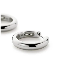 Brass Giulia Medium Silver Hoop Earrings