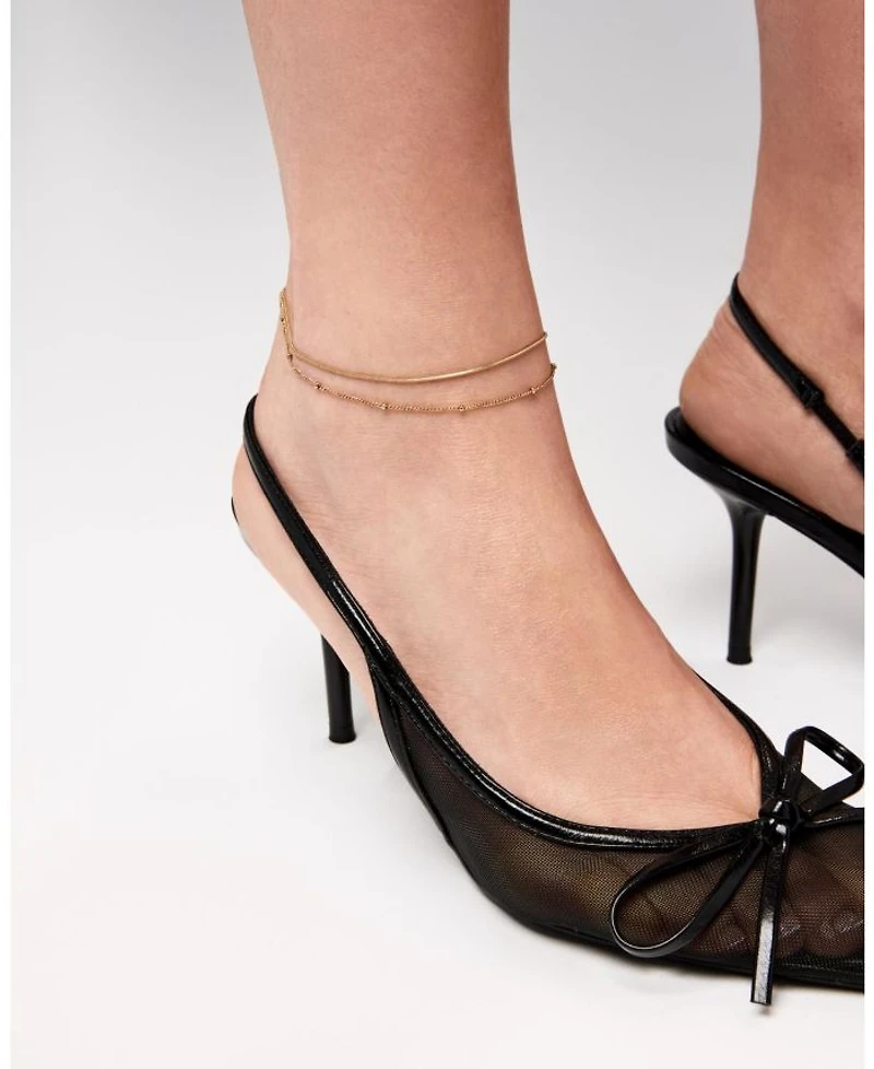 Hallie Stainless Steel Gold Anklet