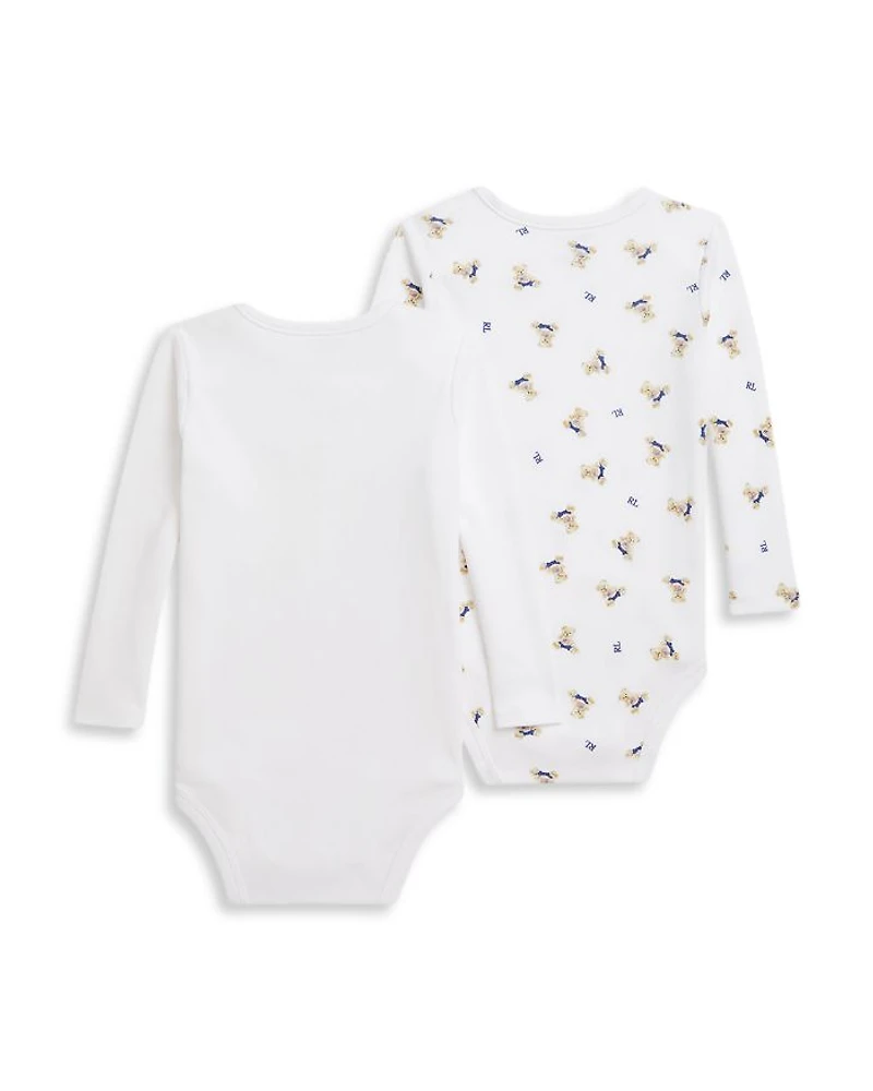 Polo Bear Cotton Bodysuit, Pack of 2 - Baby