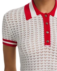 Martha Pointelle Polo Sweater