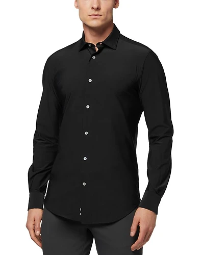 Slim Fit Stretch Button Front Shirt