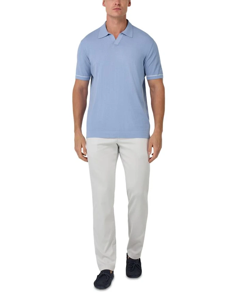 Cotton Crepe Knit Polo Shirt