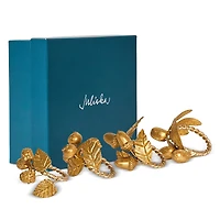 Juliska Forest Walk Leaf Napkin Rings, Assorted Set of 4