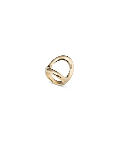 18K Gold-Plated Ring with Large Central Oval