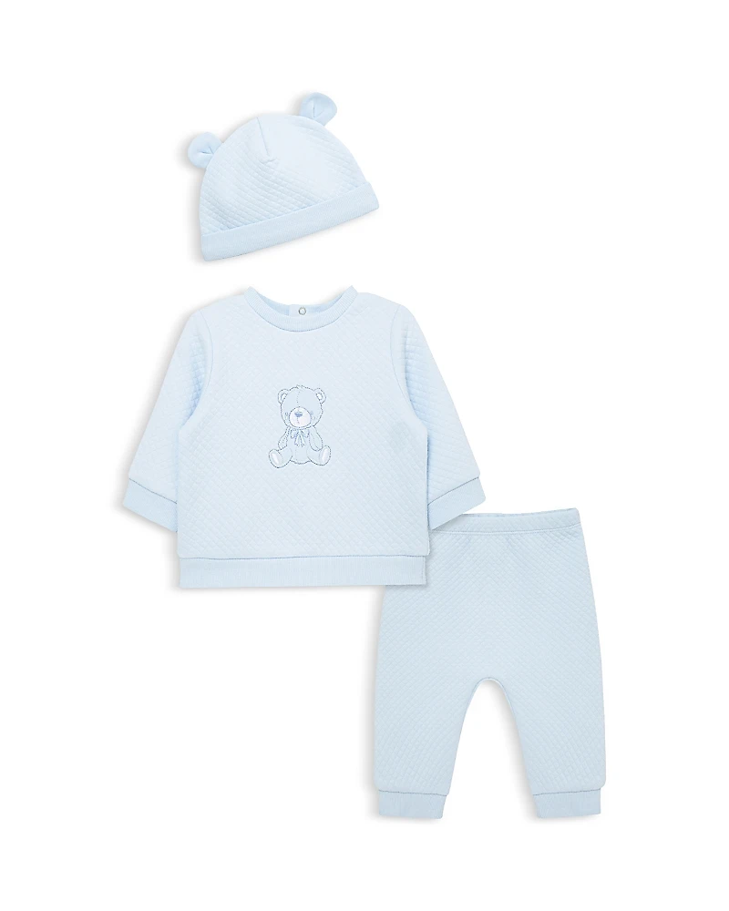 Little Me Unisex Three Piece Quilted Bear Set