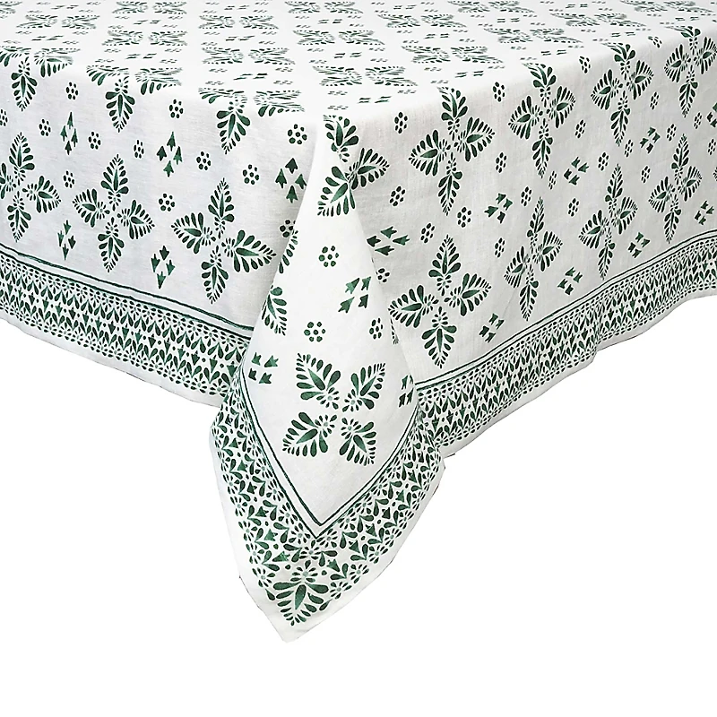 Juliska Iberian Border Tablecloth, Evergreen, 60 X 120