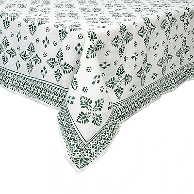 Juliska Iberian Border Tablecloth, Evergreen, 60 X 120