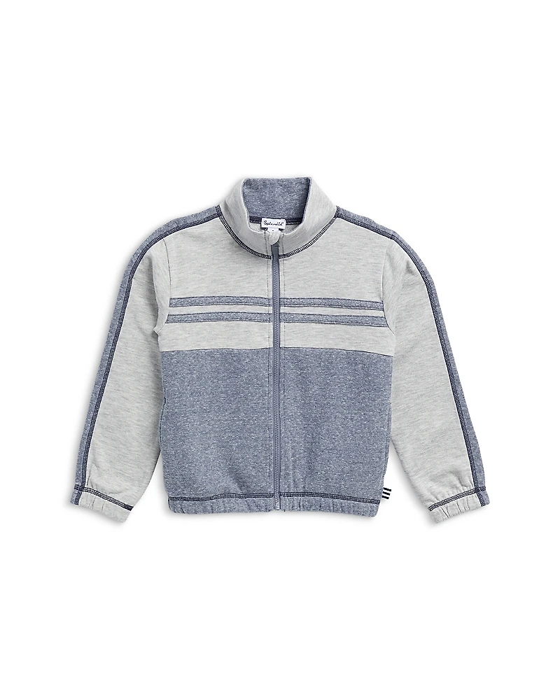 Splendid Boys' Blake Color Block Striped Zip Jacket - Little Kid