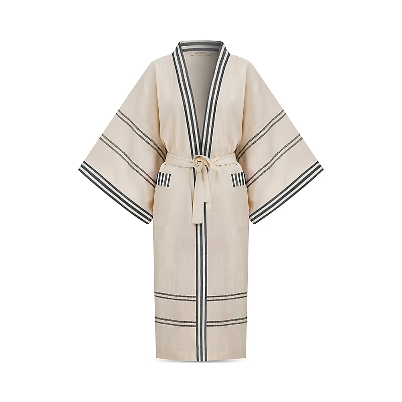 Kutnia Peshtemal Kimono with Kutnu Trim