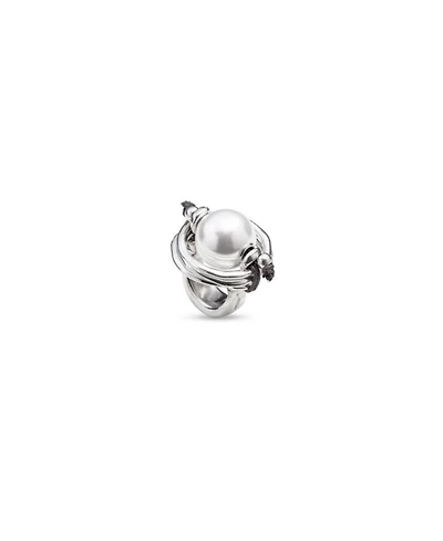 Sterling Silver-Plated Ring with Pearl