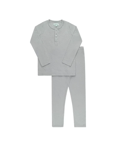 Unisex Heart and Star Button Pointelle Collection Lounge Set - Baby, Little Kid