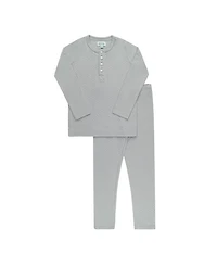 Unisex Heart and Star Button Pointelle Collection Lounge Set - Baby, Little Kid