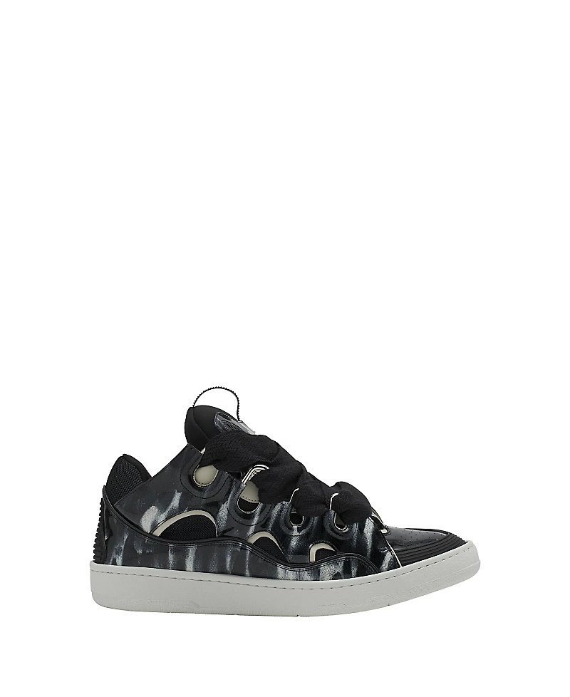 Lanvin Unisex Curb Leather Sneakers with Sparkles