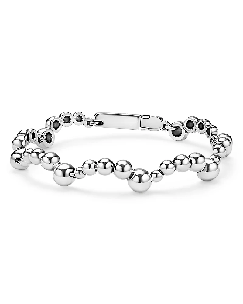 Lagos Sterling Silver Caviar Bubbly Beaded Scallop Bracelet