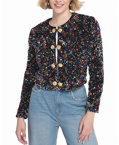 Elle Collection Sequin Cropped Jacket