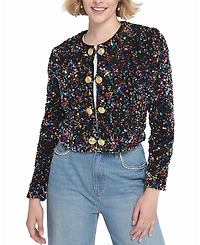 Elle Collection Sequin Cropped Jacket