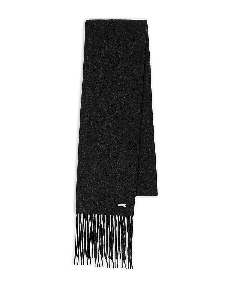 Sandro Long Fringed Wool Scarf