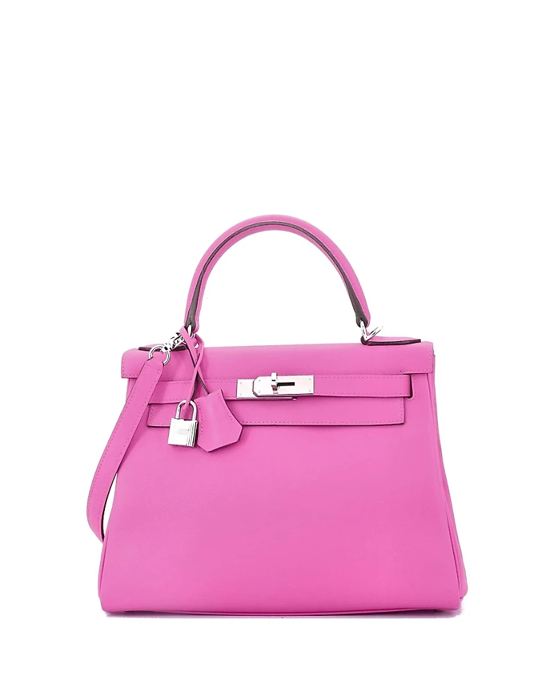 Pre-Owned Hermes Kelly 28 Handbag Evercolor with Palladium Hardware