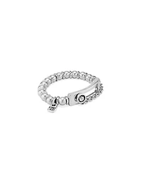 Sterling Silver Plated Beaded with a Central Link Bracelet