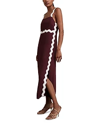 Reiss Asher Wave Craft Midi Dress