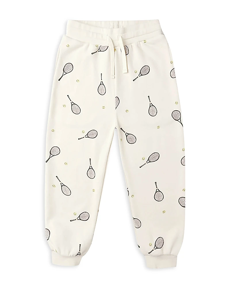 Rylee + Cru Boys' French Terry Relaxed Fit Tennis Print Sweatpants - Little Kid