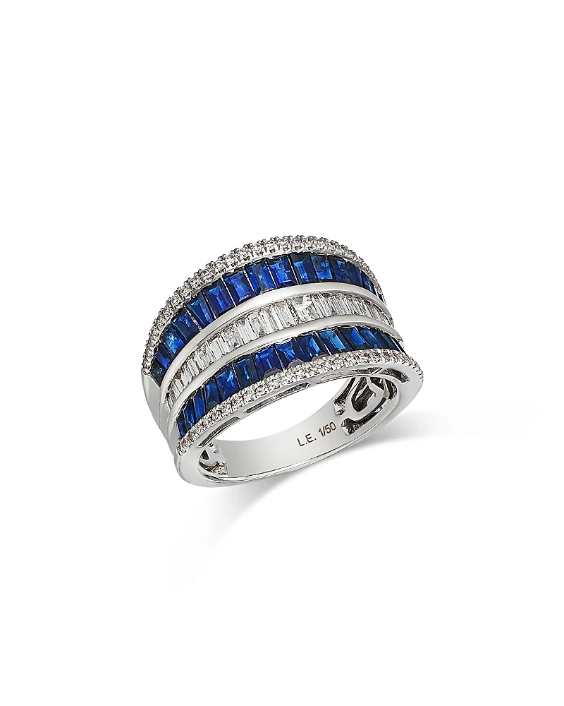 Bloomingdale's Fine Collection Limited Edition Blue Sapphire & Diamond Multirow Ring