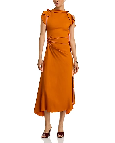 Victoria Beckham Drape Sleeve Mid Dress