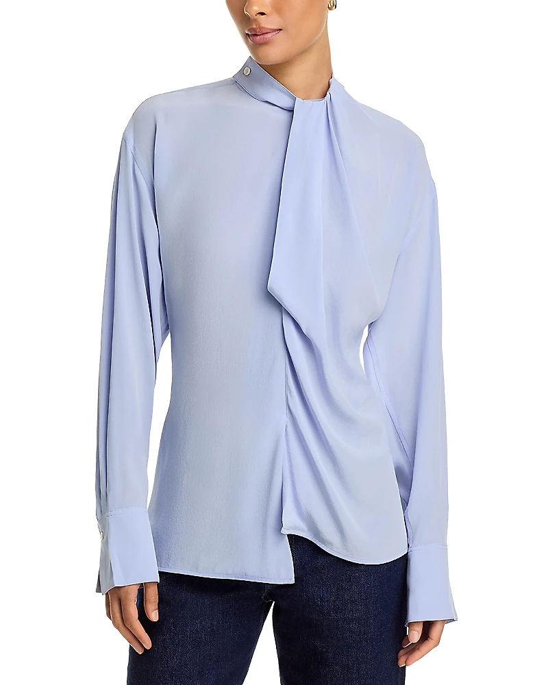 Victoria Beckham Silk Drape Detail Blouse
