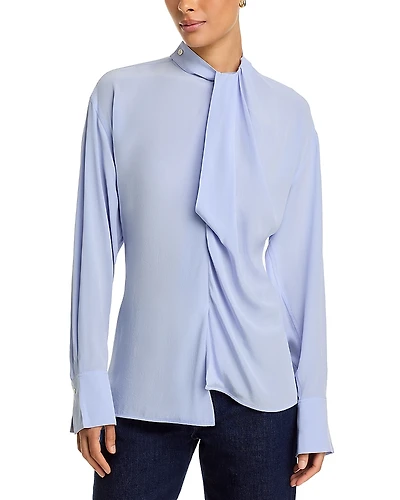 Victoria Beckham Silk Drape Detail Blouse