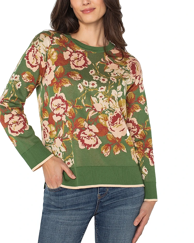 Liverpool Los Angeles Floral Print Sweater