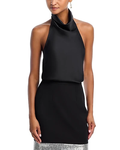 Aqua x Angelica Hicks Satin Halter Top - Exclusive