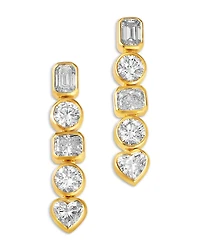 Moon & Meadow 14K Yellow Gold Lab Grown Diamond Linear Drop Earrings, 2.03 tcw