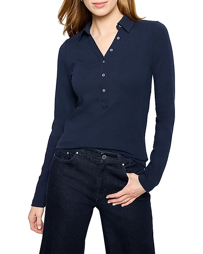 Nic+Zoe Perfect Knit Ribbed Polo Top