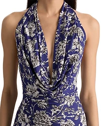 Dani Draped Cowl Neck Asymmetric Dress