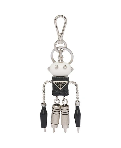 Robot Saffiano Leather Bag Charm