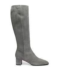Women's Filed Suede Mid-Heel Boot