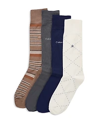 Calvin Klein Logo Dress Crew Socks, Pack of 4