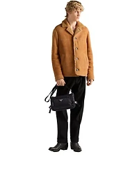 Re-Nylon and Saffiano Leather Shoulder Bag