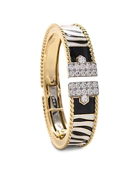 David Webb Diamond Rope Lane Zebra Stripe Cuff Bracelet