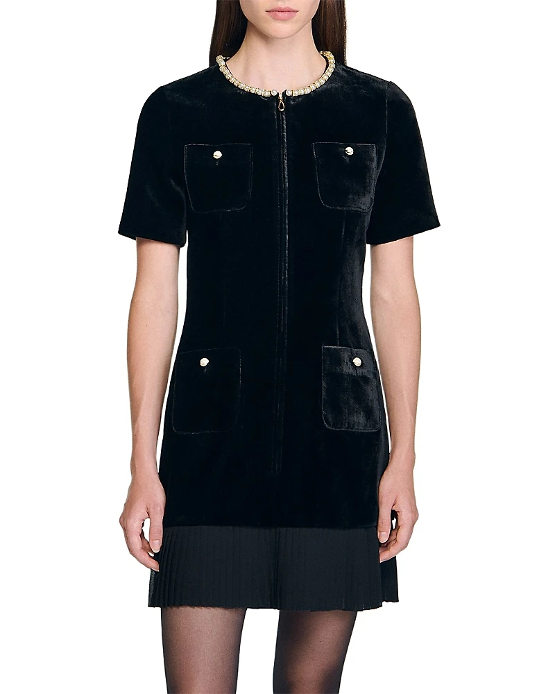 Sandro Short Velvet Dress